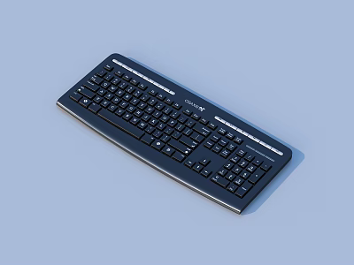 Black Ergonomic Keyboard With Standard Key Layout And Comfortable Design For Daily Use 3d model