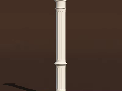 White Fluted Roman Column with Classical Design and Traditional Architectural Details 3d model