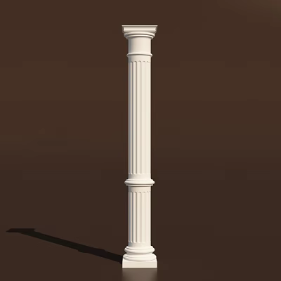 White Fluted Roman Column with Classical Design and Traditional Architectural Details 3d model