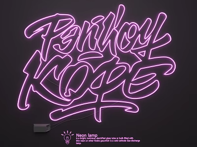 Pink Handwritten Script Neon Lighting Combination For Modern Interior Decorative Illumination 3d model