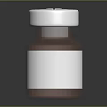 Dark Glass Bottle With Silver Screw Cap And Blank White Label