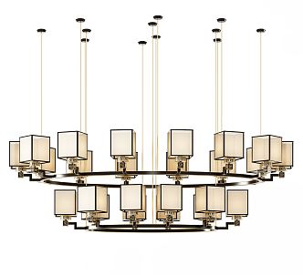 New Chinese Chandelier Multi-head Chandelier 3d model