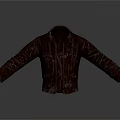 Vintage Brown Leather Jacket With Distressed Texture Long Sleeve Casual Style 3d model