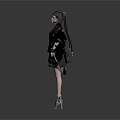 Two Cybernetic Characters In Black Leather Coats With Mechanical Limbs Holding Hands