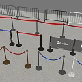 Various Event Fencing with Red Blue Ropes Metal Stands and Velvetta Signs