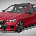 Red BMW Sedan With Black Roof And Black Alloy Wheels Front Design UK License Plate