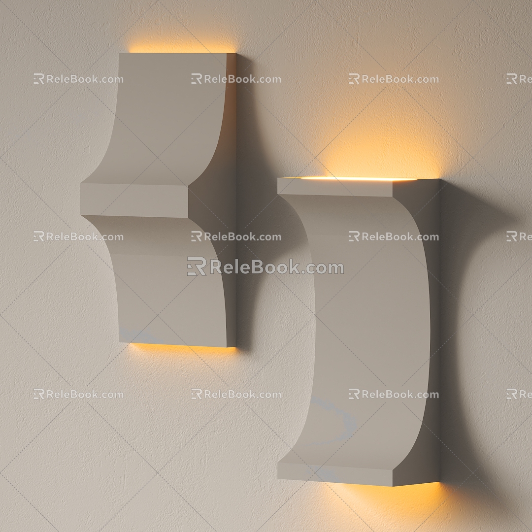 Modern plaster lamp wall lamp 3d model