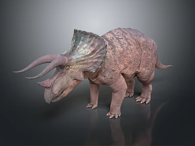 Triceratops Dinosaur Character Realistic 3D Model With Detailed Skin Texture And Large Horns 3d model