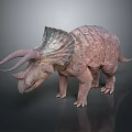Triceratops Dinosaur Character Realistic 3D Model With Detailed Skin Texture And Large Horns