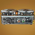 Vintage Open Reel Tape Recorder Classic Household Appliance with Metal Control Panel and Knobs