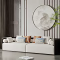 New Chinese Double Sofa Multi-Person Sofa 3d model