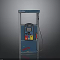 Blue Gasoline Pump With Digital Display Control Buttons Fuel Nozzle And Hose
