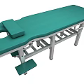 Professional Massage Bed With Green Mattress Sturdy Metal Frame And Headrest