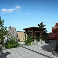 Two Story Detached Villa With Black Tiles Roof Parking Space Green Lawn And Swimming Pool