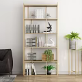 Modern Bookshelf Iron Bookshelf Storage Rack 3d model