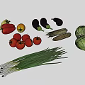 Colorful Fresh Vegetables Display With Eggplants Peppers Tomatoes Corn Cabbage And Scallions