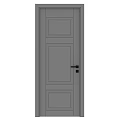 Simple Modern Gray Hinged Door With Panel Design And Black Metal Handle For Interior Use 3d model