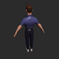 Male Game and Movie Character With Blue Polka Dot Shirt Sunglasses and White Shoes