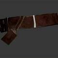 Brown Leather Belt With Metal Buckle And Adjustable Straps And Loops
