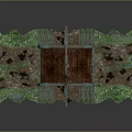 Traditional Bridge Structure With Curved Railing Red White Lanterns Stone Steps And Green Ground