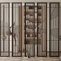 Modern Wooden Room Divider With Geometric Lattice Design For Interior Decorative Space