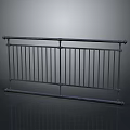 Gray Metal Fence With Horizontal Vertical Bars And Simple Safety Design