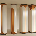 Stylish Modern Columns in White and Brown with Gold Accents and Curved Design