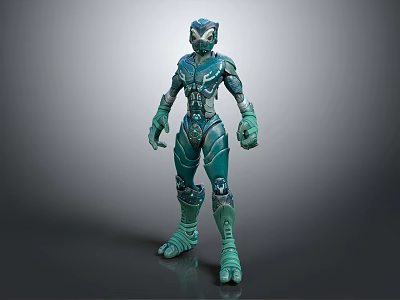 Modern game character alien alien warrior sci-fi warrior costume alien costume 3d model