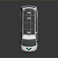 White Volkswagen Van With Green And Blue Pattern Roof Rack And AmeiLin Logo