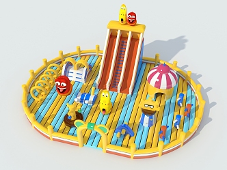 Inflatable Castle Naughty Castle Steam Bag Amusement Facilities Children's Paradise 3d model