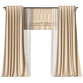 modern fabric curtain fabric curtain gauze curtain 3d model