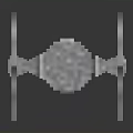 Block Built Space Starfighter Model With Silver Spherical Core And Black Triangular Panels