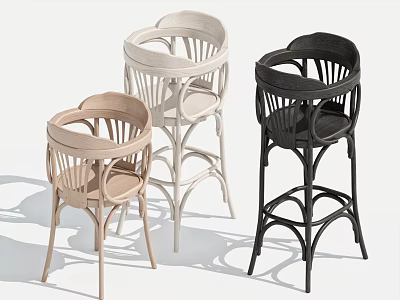 Stylish Heart Shaped Children's Chairs in Multiple Colors with Openwork Backrest Design 3d model
