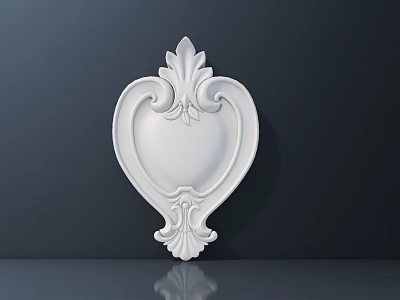 Ornate White Carving Design Heart Shaped Decorative Element For Interior Decoration With Intricate Patterns 3d model