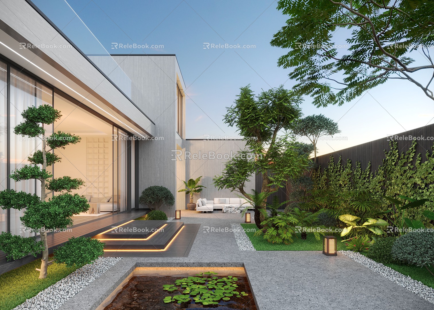 Modern Courtyard Home Courtyard Villa Courtyard Waterscape Courtyard Landscape Leisure Courtyard Garden 3d model