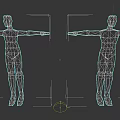 Double Sofa 3D Model With Human Figure Size Reference In Black Background