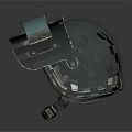Dark Green Welding Helmet With Blue Viewing Window And Adjustable Headband