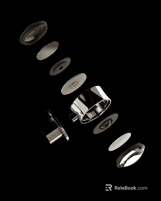 Modern Wall Lamps With Round Chrome Design And Reflective Surface For Interior Decor 3d model 