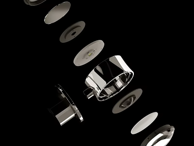 Modern Wall Lamps With Round Chrome Design And Reflective Surface For Interior Decor 3d model