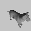 3D Animated Dog Character For Game Movie With Black White Fur Standing Pose