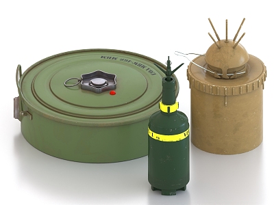 Anti-tank mines, anti-infantry mines 3d model