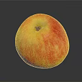 Fresh Ripe Red and Yellow Apple on Dark Background with Shiny Reflection