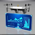 High Tech Drone Device With Digital Display Screen And Data Charts