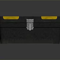 Durable Black Toolbox With Yellow Lids And Metal Latch For Home Storage