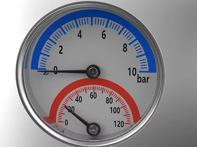 Industrial Pressure Gauge With Dual Scale 3d model