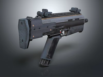 Modern Tactical Weapon with Rail System and Black Military Design Features 3d model