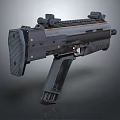 Modern Tactical Weapon with Rail System and Black Military Design Features 3d model
