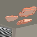 Three Cloud Shaped Ceiling Lights With White And Brown Design For Modern Home Ceiling 3d model