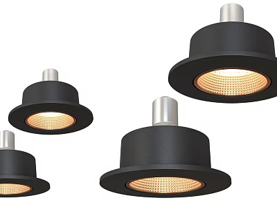 Modern Black LED Downlights With Silver Trim Ceiling Mounted For Home Lighting 3d model