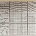 Modern Decorative Wall Panels with Perforated Stripes and Geometric Patterns for Interior Design 3d model